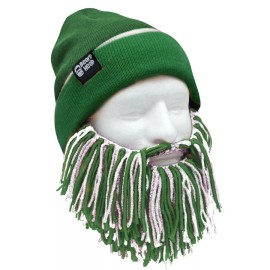 Beard Head New York Jets Green White Knit Football Bearded Mask & Hat