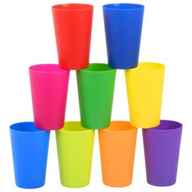 Drinking Cups Plastic Colourful Hard Plastic Cups Children Plastic Cups Reusable 160 ml Party Cups Reusable Plastic Cups Small Picnic Cups for Camping Beaches Parties (Pack of 9)