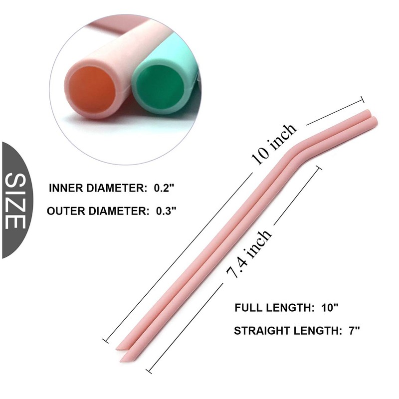 Senneny Set of 6 Silicone Drinking Straws for 30oz and