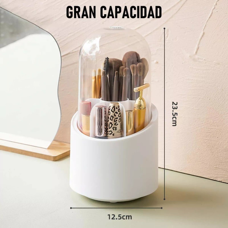 Grupo Gomar Soporte Organizador Giratorio 360° De Maquillaje Y Brochas