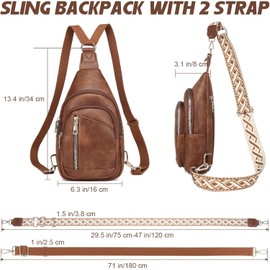 Travistar 2 en 1 Bolsas de Mujer Crossbody Mochilas Cruzada para Hombre y Mujer Piel Riñonera Antirrobo Bandolera Mariconera