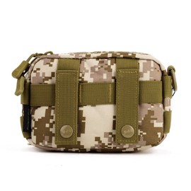 UNISTRENGH Tactical Pouch Molle Mini Modular Admin Pouch for Tactical Vest Chest Waist Pack Utility Tool Pouch Tactical EDC Bag (Desert Camouflage)