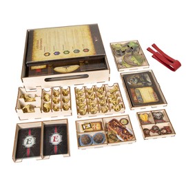 The Broken Token Mice and Mystics Downwood Tales Expansion Compatible Game Organizer - Wood Storage Box with Multiple Trays, Boards and Tiles