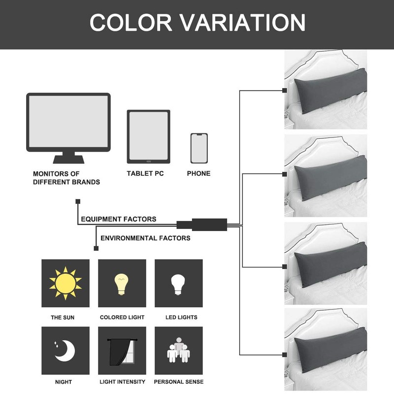 PiccoCasa 1800 Series 1800 Long Pillow Case with Envelope Closure,