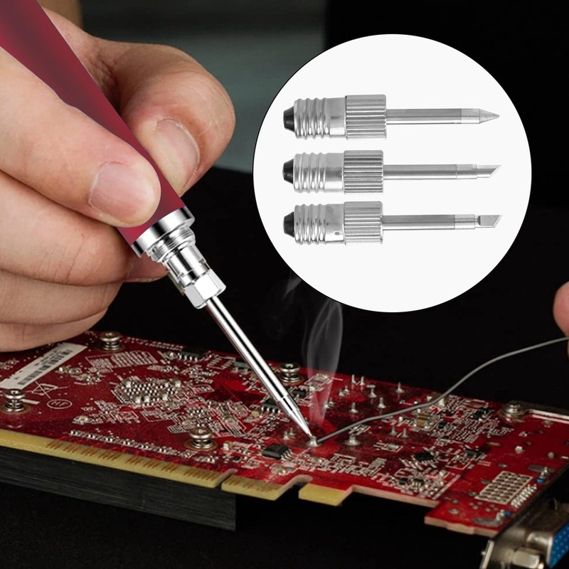 Lamsimoy 3Pcs Brass Soldering Tips USB Soldering Iron Welding Soldering