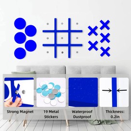 Magnetic Tic Tac Toe Wall-Mount Game,Game Room Decor,Hallway Decor,Playroom Decor,Modern Wall Decals for Kids Room,Classroom&Offices,Best Gift for Family, Friends (Navy Blue)