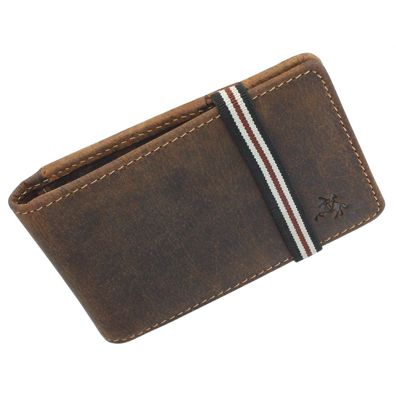 VISCONTI Bandit Collection Leather Card Holder with Elastic Closure RFID