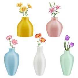 5-teilige Kühlschrankmagnete in Form Einer Plastikvase, Mini-Pflanzenvase, Kühlschrankmagnete, Dekorationen für Frauen, intime Kühlschrankdekoration für Zuhause, Küche,Magnete für Kühlschrank