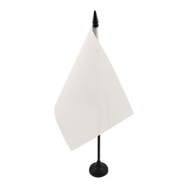 AZ FLAG RACE OFFICER WHITE TABLE FLAG 5'' x 8'' - RACING DESK FLAG 21 x 14 cm - Black plastic stick and base
