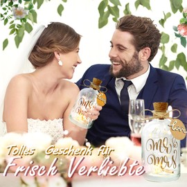 LED Bottle Light Wedding, Wedding Gifts for Bride and Groom, Money Gifts, Wedding Packaging, Wedding Gifts, Money Light Bottle for Fresh Lovers Birthday Christmas (Mr & Mrs.)