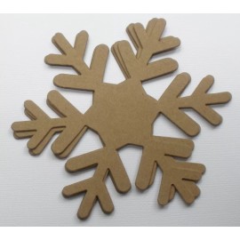 Unbranded (3)  LARGE SNOWFLAKE - Winter Christmas Bare Unfinished Chipboard Die Cuts - 5"