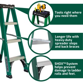 Louisville Ladder 4-Foot Fiberglass Step Ladder, 225-Pound Load Capacity, Type II, FS4004