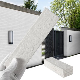 White Thin Brick Veneer Faux Brick Wall Panels – 15 PCS, 2.5 Sq.Ft for DIY Kitchen Backsplash, Bathroom Accent, Bedroom Wall Projects & Small Renovations