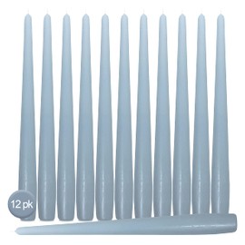 Hyoola Tall Taper Candles - 14 Inch Ice Blue Unscented Dripless Taper Candles - 12 Hour Burn Time - 12 Pack