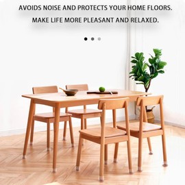 Round Chair Leg Floor Protectors for Hardfloor Floors(16PCS, Clear, L)