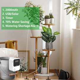 Automatic Watering Irrigation System, USB Irrigation System DIY Kit with Multiple Combinations of Automatic Watering Programs, Suitable for Balcony/Indoor/Greenhouse (USB)
