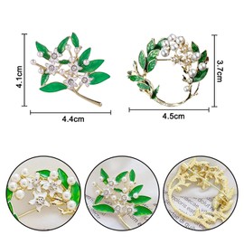 BORFUE 2pcs Lily Of The Valley Brooch Lily Brooches for Women with Faux Pearl Flower Jewellery Brooch for Christmas, Valentine's Day, Birthday, Mother's Day