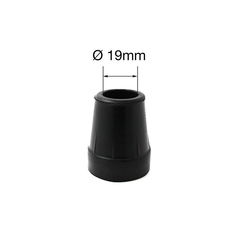 QTY 4x: 19mm 3/4" BLACK RUBBER FERRULES FOR WALKING STICKS