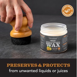CLARK’S Stone and Concrete Wax - Soapstone Wax with Orange and Lemon Extracts - Helps Preserve and Protect Against Liquids - Revitalizes Stone Surfaces - Made with Carnauba and Beeswax