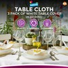 3pk White Round Table Cloth Disposable | 140cm Party Round