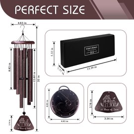 Coolertaste Housewarming Gifts for New Home, Home Sweet Home Gifts 32" Wind Chimes for Outside, Best Homeowner Moving Away Gift for Homewarming, New Apartment House Warming Ideas for Couple Windchimes