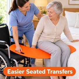 Curved Patient Transfer Board with Anti-Slip Back, Hand Grip and 440 lb Capacity