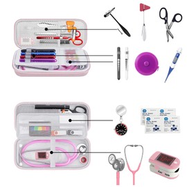 HESPLUS HESPLUS Stethoscope Case for MDF Acoustica/MD One, 3M Littmann Classic III/Lightweight II S.E/Cardiology IV Diagnostic/CORE Digital Stethoscopes, Includes Mesh Pocket for Nurse Accessories - Pink