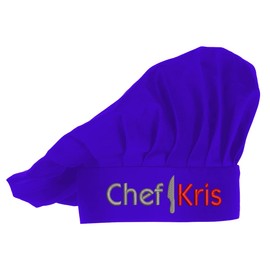 PLACE4PRINT Embroidered Chef Hat with Custom Name a Great Gift Adult Premium Quality (Royal Blue)