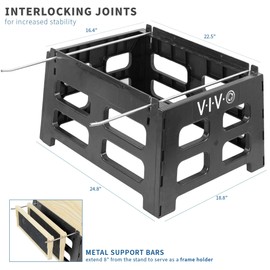 VIVO Black Plastic Beehive Stand for 10 Frame Langstroth Hives, Beekeeping Hive Support Rest with Frame Holder, BEE-HVST