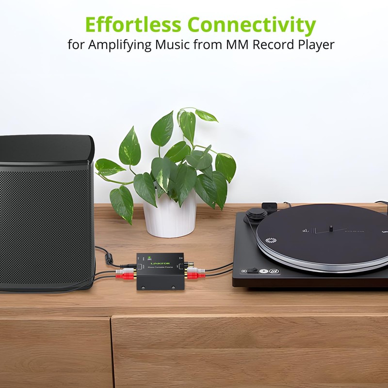 LiNKFOR Phono Turntable Preamp,PP900 Ultra-Compact Phono Preamplifier Mini Electronic Audio