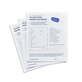 Key Drop Off Standard Envelopes for After Hours | Auto Shop Repair/Service Drop Box Overnight Envelopes | White (100)