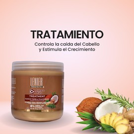 Lenier Crece Más Hair Mask – Supports Hair Growth & Controls Fall | With Ginger, Coconut & Rosemary | Nourishes & Strengthens Dry, Damaged Hair | Deep Hydration | Sulfate-Free, Paraben-Free