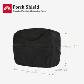 Porch Shield Outdoor Generator Cover for Most Inverter Portable Generator EU2200i EU3200 Waterproof Storage Cover 23x13x18 Inches, Black