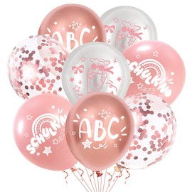 Set of 20 Balloons Back to School Boys & Girls - First Day of School Decoration for First Day at School, Start of School Parties, Children's Parties, Birthdays & Boho Parties (Pink)