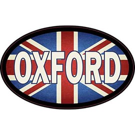 StickerTalk Oval UK Flag Oxford Vinyl Sticker, 4 inches by 2.5 inches