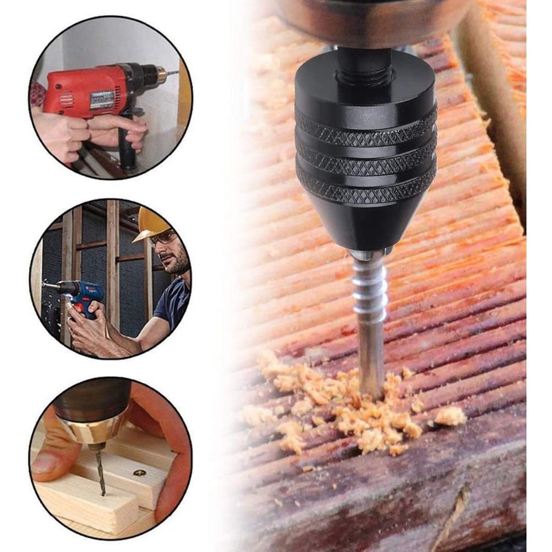 Mesee 0.3-8mm Keyless Drill Chuck, 1/4 Inch Hex Shank Quick