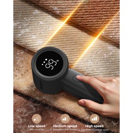 ASNUG Fabric Shaver, Electric Lint Remover, Sweater Shavers to Remove Pilling with 3 Speeds, 6 Leaf Blade, LED Display & Type-C Rechargeable, Removes Fuzz, Pills for Clothes, Couch, Furniture