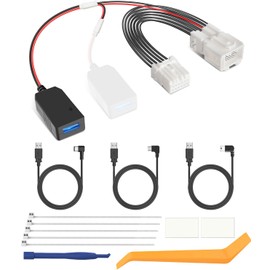 YQMAJIM Dashcam Power Adapter,(12P Type-B)Compatible with Select Honda, Acura with Auto Dimming Rearview Mirror, Built-in Hide USB to GPS Radar Mirror Cam Dash Cam Charger Adapter Cable,Clean Install