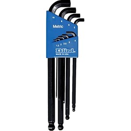 Eklind Tool 13509 Stubby-Ball-Hex-L Key allen wrench - 9pc set Metric MM sizes 1.5-10 Long series