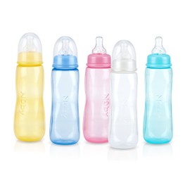 Nuby Standard Neck Tinted Bottle, 8 Ounce, Colors May Vary