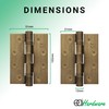 EAI Bronze Door Hinges | 4 Inch / 102mm Florentine