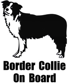 Autoaufkleber 22cm(8.7 Inch) Border Collie Aufkleber Border Collie On Board Schwarz Aufkleber Haustier Hund Wasserdichte Aufkleber Lustig Border Collie On Board Black Car Sticker Stoßstange Dekor