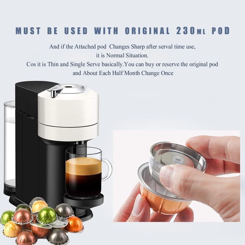 Sesama Stainless Steel Coffee Capsule Compatible for VERTUO NEXT &