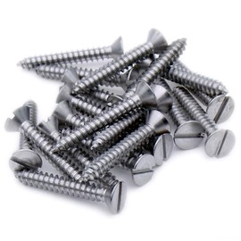 No.2 x 0.375 (2.2mm x 9.5mm) Slot Countersunk Self-Tapping Screw - Stainless Steel (A2) (Pack of 20)