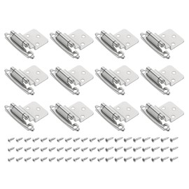 sourcing map 3/8" Cabinet Kitchen Inset Hinges, 12Pcs Self Closing Cupboard Hinges for Face Frame Kitchen Cabinet Door with Screws, Silver
