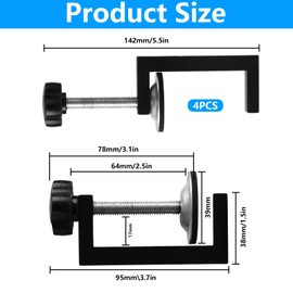 4 Pcs G Clamps for Woodworking, C Wood Tiger Clamps, Small 10-57mm Adjustable Screw Table Bar Clamps Heavy Duty for Carpentry DIY Projects Woodworking