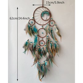 Donko Dream Catchers, Large Dream Catchers for Wall Hanging, Blue&Brown Feather Dream Catchers for Bedroom Adult Kids Boys Wall Art Ornament Craft Gifts