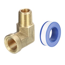 QUARKZMAN Brass Hose Fittings 1/8" NPT Male x 1/8" NPT Female 1 Piece 90 Degree Elbow Fitting Forged Pipe Fitting Adapter for Gas, Air, Oil, Propane
