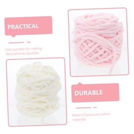 LALAFINA Woolen Scarf Hat Yarn 4 Rolls Cotton Yarn Perfect for Crochet Knitting