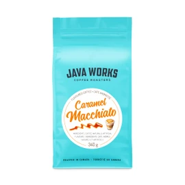Java Works Coffee - Caramel Macchiato Flavoured Coffee | 340 grams | Medium Roast | Whole Bean